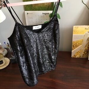 NIGHT OUT BLACK SPARKLY TANK